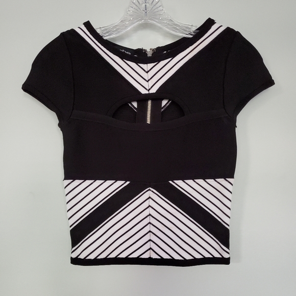 bebe Knit Cut-Out Crop Top - Picture 1 of 8